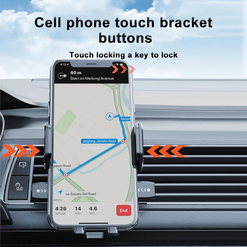 SEAMETAL Dashboard Phone Holder with Adjustable Cradle and Quick-Release Button, Listed 180-Degree Tilt, Mirrored or Textured Options for Compatible 3–7 Inch Phones