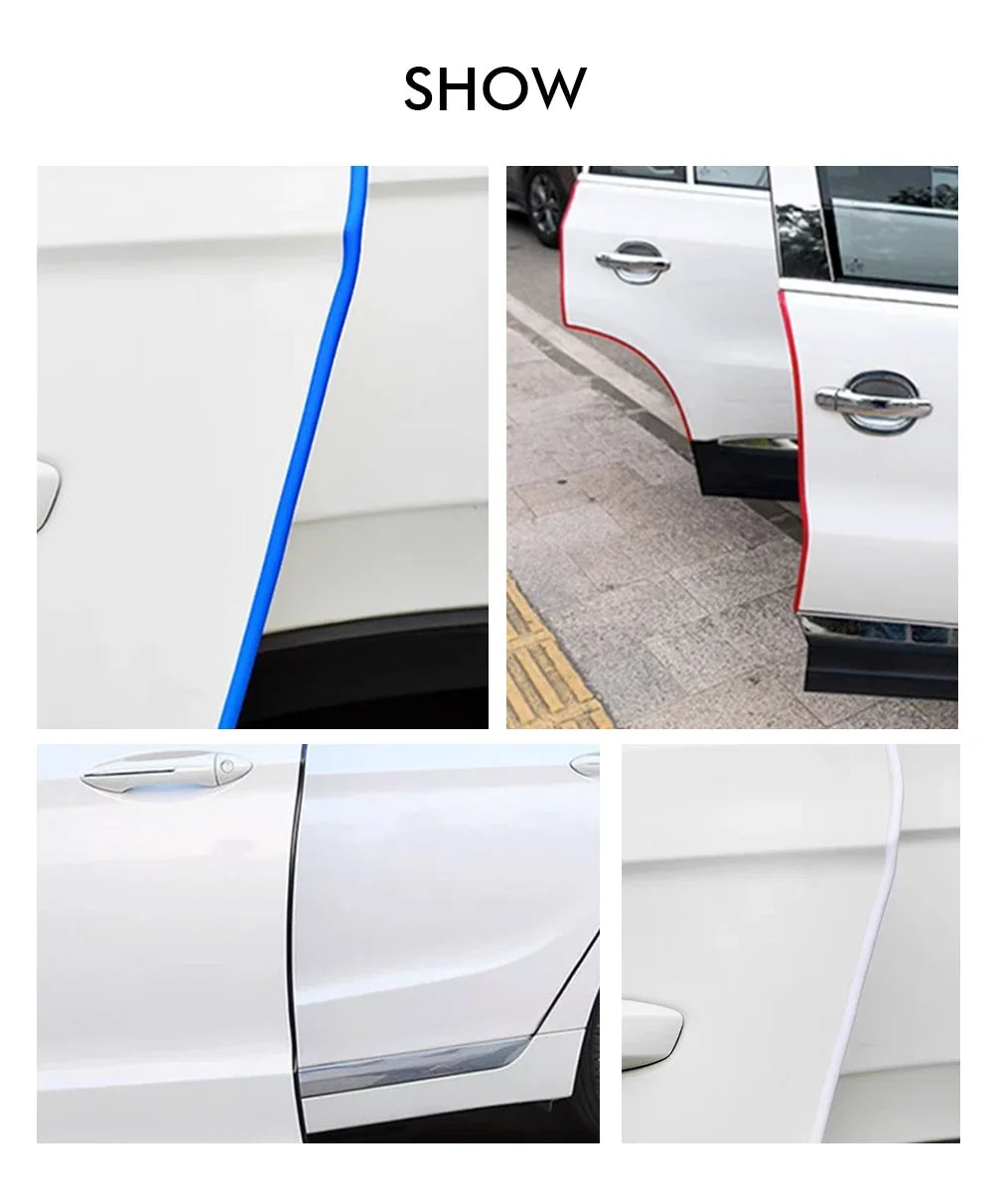 Transparent Car Door Edge Strip with Listed 5-Meter Length and PVC Material, Adhesive Vehicle Trim for Compatible Door Edges and Exterior Styling