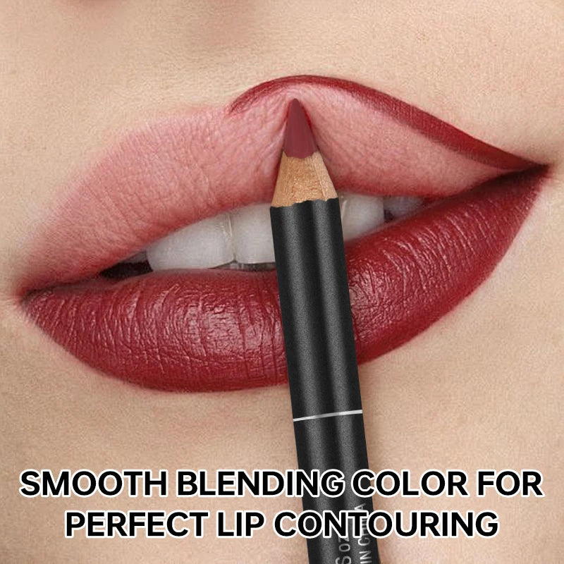 Luxury Matte Lip Liner for Smooth Lip Outlining and Filling, Six Numbered Shade Choices for Everyday Makeup, Evening Looks and Beauty Gifts