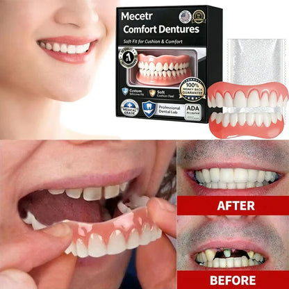 Full Set Denture-Style False Teeth with Upper and Lower Silicone References, One-Box Option for Adults Requiring Professional Dental Fit Review