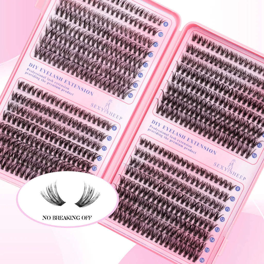 Faux Mink Cluster Lashes for DIY Makeup, Soft Lightweight 3D Wispy False Eyelashes with Fine Bands and Multiple Style Options for At-Home Looks