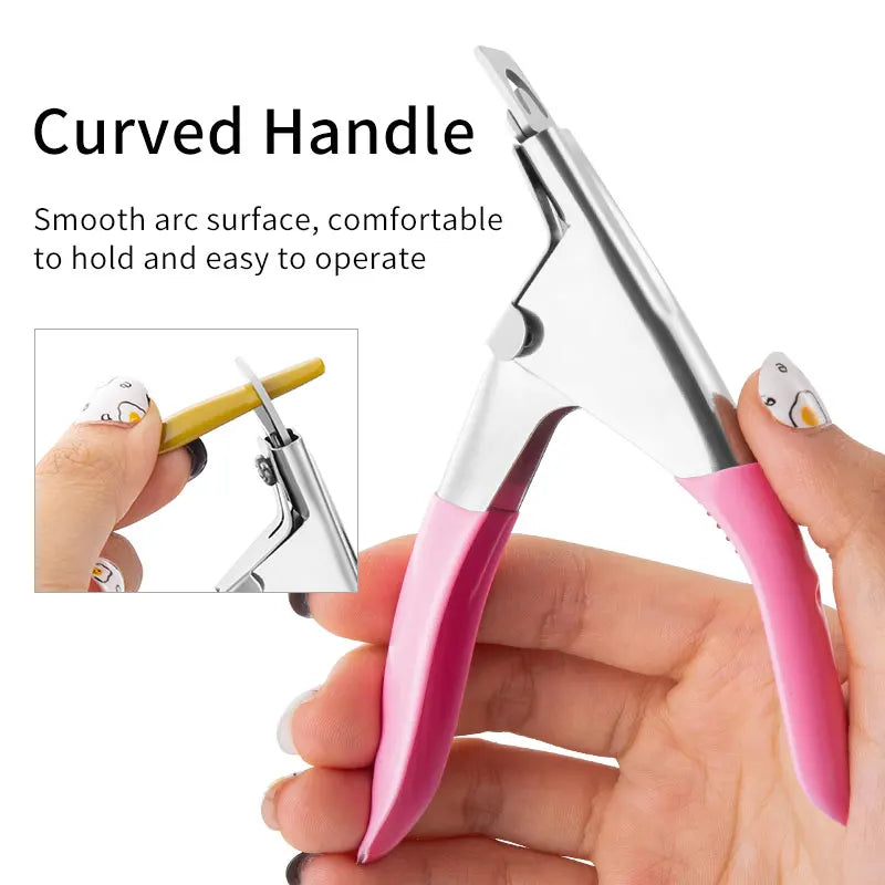 Nail Tip Cutter with Stainless Steel Construction and Straight-Edge Trimming Design for Compatible Acrylic and Artificial Tips, Four Color Options