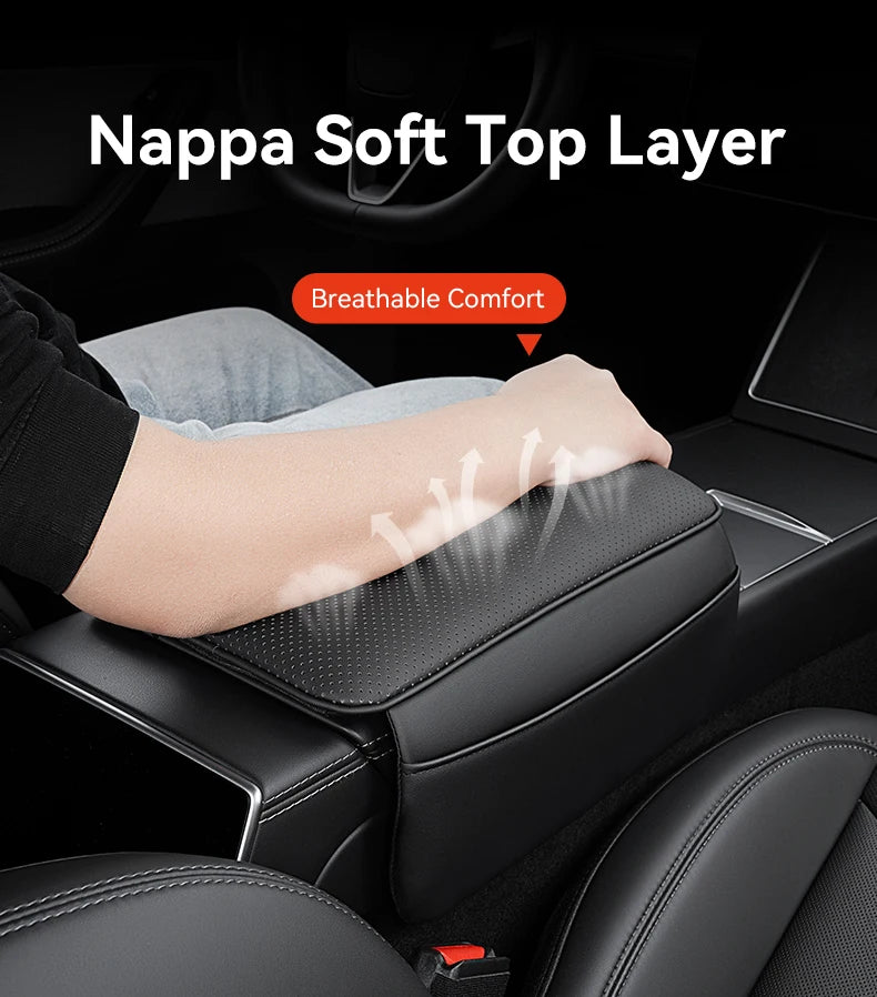 Center Console Armrest Cover with TPE and TPU Material Options, Stripe and Wavy Grain Styling for Select Tesla Model 3 Highland and Model Y Juniper Interiors