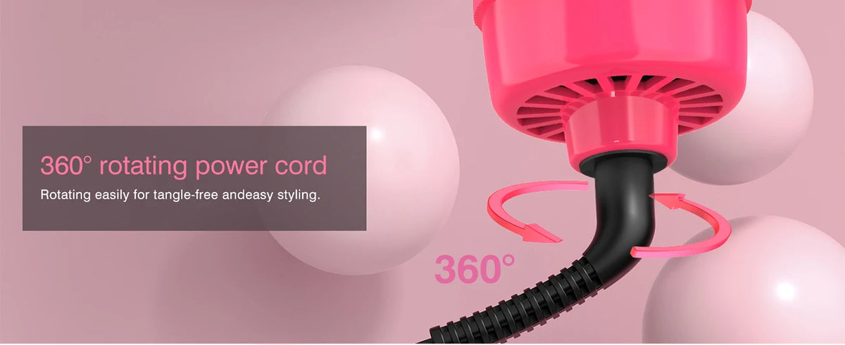 LISAPRO Blow Dryer Brush, Red 2-in-1 Hot Air Hair Dryer and Volumizer for At-Home Styling Routines with US 110V, EU 220V and UK Plug Selections
