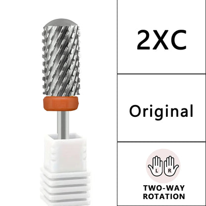 Large Barrel Carbide Nail Drill Bit with Listed 6.6mm Size and Rounded Smooth Top, Eight Option Labels for Compatible Electric Manicure Tools