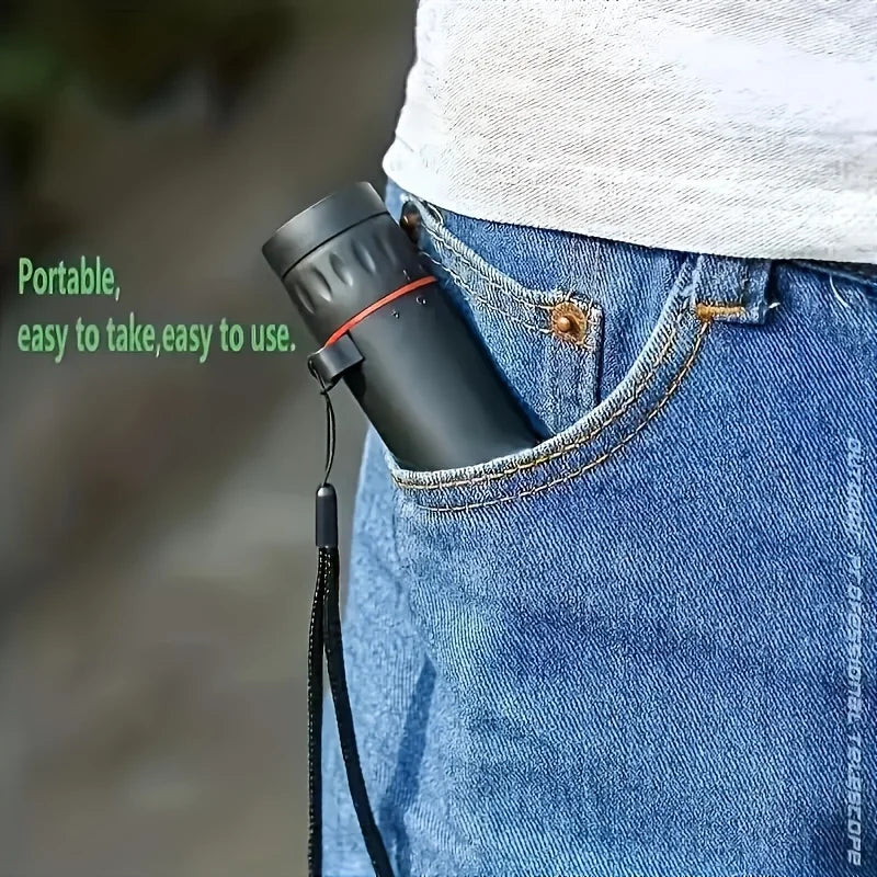 Compact Monocular Telescope for Bird Watching, Travel, Hiking and Concert Viewing, Portable Single-Eyepiece Scope with Standard or Phone Clip Selection