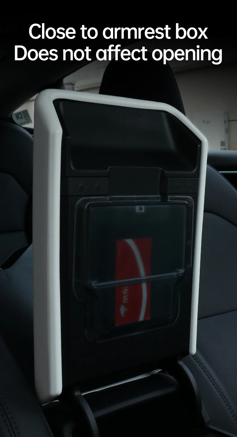 Tesla Console Lid Protector in TPE for Listed 2024 Model 3 Highland and 2025 Model Y Juniper, Soft Armrest Cover in Black or White Interior Options