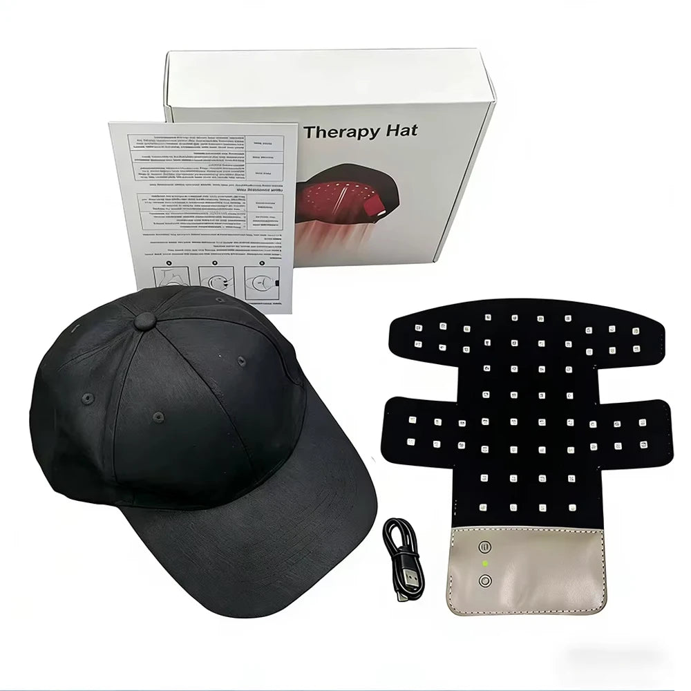 56-LED Scalp Light Cap with Four Listed Red, Blue and Near-Infrared Modes, 20-Minute Auto Shut-Off and Separate Light Pad Options for Adult Personal Care
