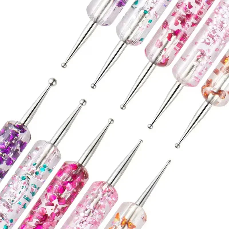 Nail Art Liner and Dotting Pen Set with 5 Dual-Ended Tools for Fine Lines, Dot Patterns and UV Gel Painting, DIY Home Manicure and Salon Decoration