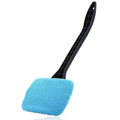Car Windshield Cleaning Wand with Removable Microfiber Bonnet and Long Handle, Blue, Light Blue or Green Options for Interior Auto Glass and Window Care
