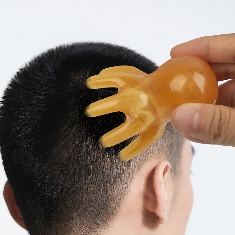 Octopus Head Massager Comb with Manual Massage Reference, Pink 5.5 x 7.3cm or 5.5 x 6.5cm and Yellow 4 x 6cm Options for Adult Personal Care Routines