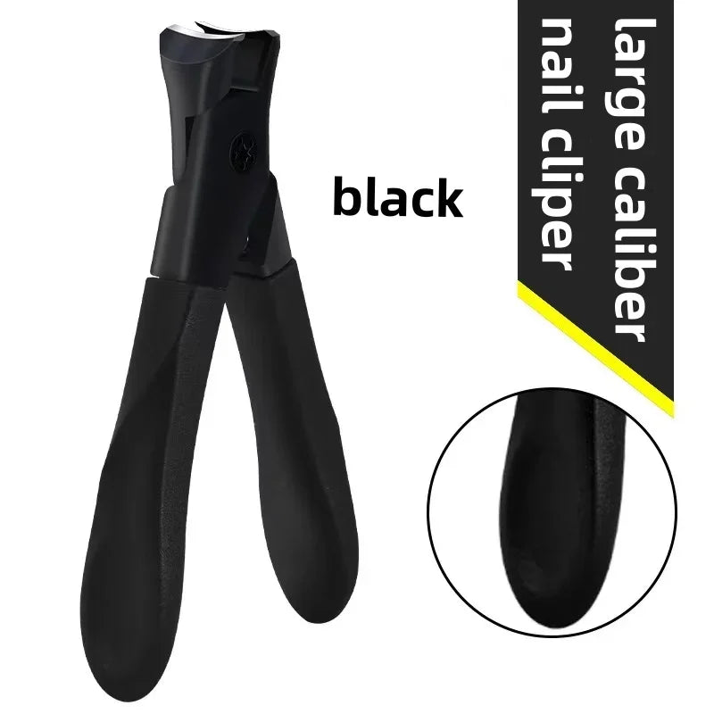Toenail Clipper with Spring-Assisted Action and Curved Blade, Stainless Steel Reference with Black and Blue Options for Adult Home Pedicure Grooming