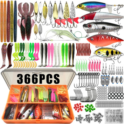 Fishing Lure Kit for Trout, Pike and Bass, Multi-Lure Tackle Selection with Layered Box Reference and Six Model Options for Recreational Angling Trips