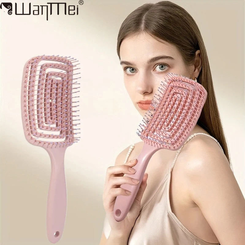 Detangling Hair Comb by WANMEI, Hollowed-Out Plastic Styling Tool with Scalp Massage Function and Ten Color Options for Men, Women and Wig Care