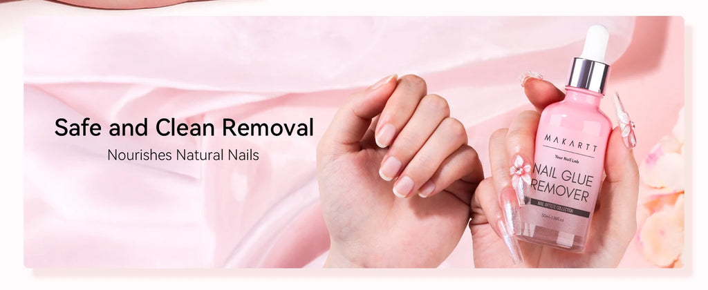 Press-On Nail Glue and Remover Options by Makartt, 10ml, 30ml or 50ml Remover Choices with Separate Liquid Adhesive Packs and Solid UV-Cured Gel Selection