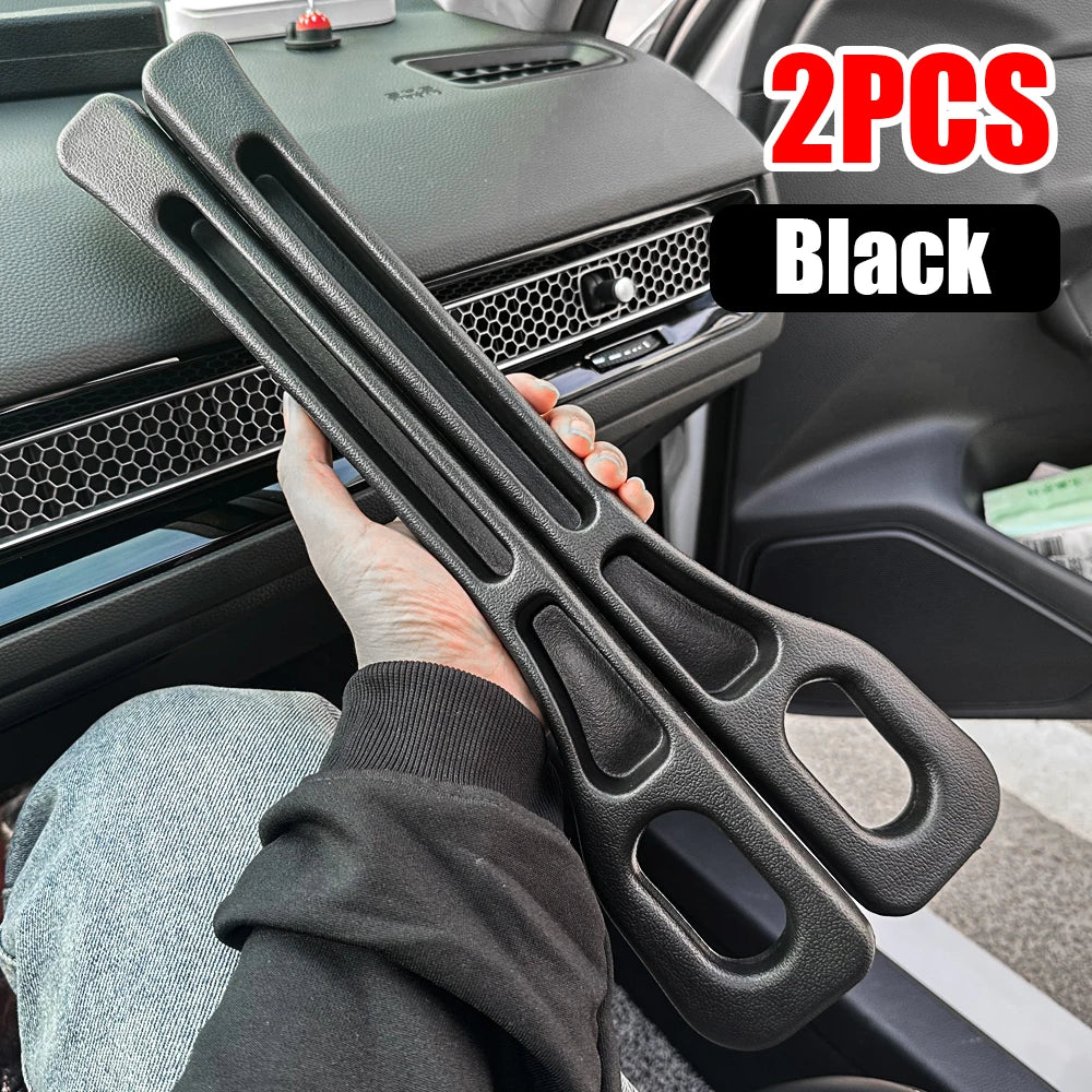 Car Seat Gap Filler Strips, 2-Piece Black Side Seam Inserts for Compatible Seat-to-Console Spaces with Listed Gap Width and Seat Height Fit Requirements