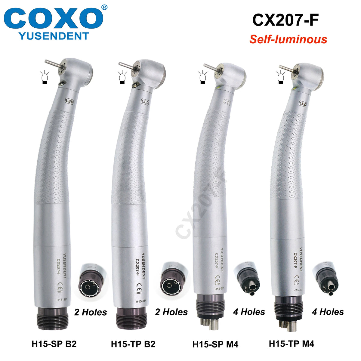 High Speed Dental Turbine Handpiece and Replacement Part Options by COXO YUSENDENT, H15 H16 H05 Models with Coupler, Rotor and Bulb Selections
