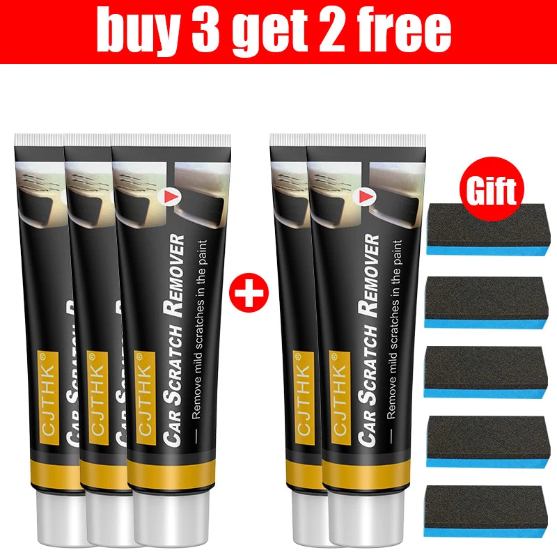 Car Scratch Remover Wax with Abrasive Polishing Compound for Mild Automotive Paint Marks, DIY Exterior Detailing Care in Single, Multi-Pack and Sponge Options