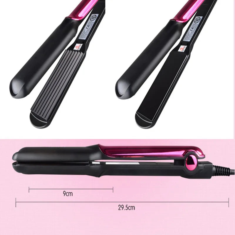 Electric Hair Styling Clamp, Corn Clip or Plywood-Labeled Hair Iron Options with Ceramic Styling References and AU, UK, EU or US Plug Choices