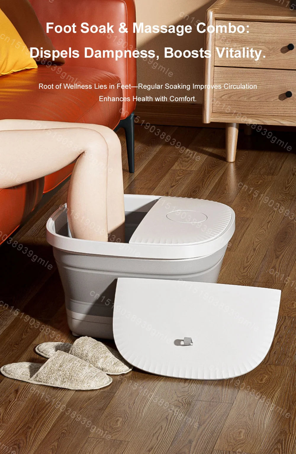 Foot Soaking Spa Basin with Listed Heating and Massage, Basic Version, Bubble Style or Folding Version Options for Adult At-Home Foot Bath Routines