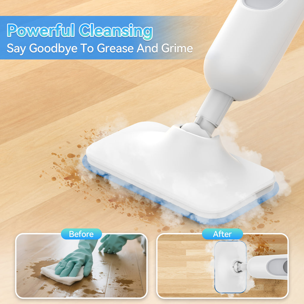 Steam Mop Cleaner INSE F2 White with Listed 10-in-1 Multifunction Design, 15-Second Heating and High-Temperature Steam for Compatible Home Cleaning Tasks
