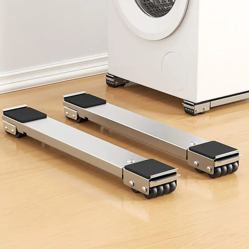 Adjustable Appliance Roller Base in Gray with Locking Casters and Expandable Stand, Two-Piece 24-Wheel or Four-Piece 48-Wheel Options for Home Moving