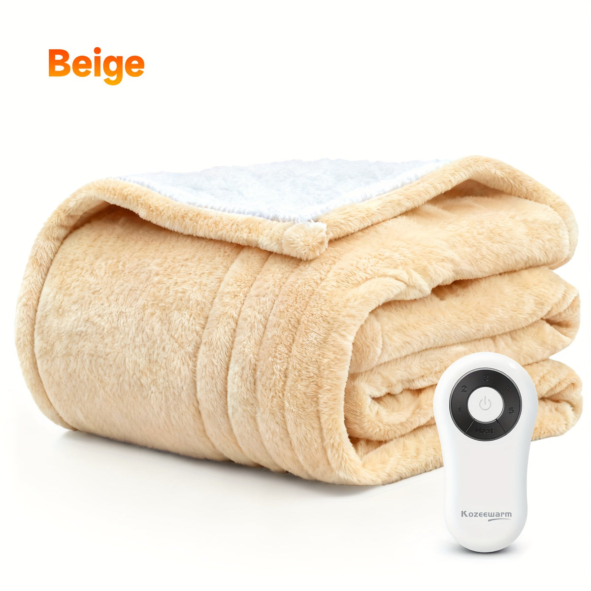 Flannel Heated Blanket with Listed 10 Heat Levels and 10-Hour Auto-Off, Electric Blanket in Four Sizes and Colors for Cozy Indoor Bedroom Comfort