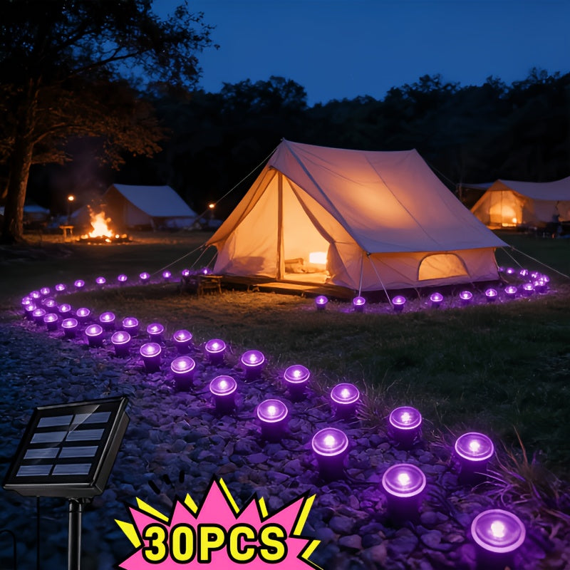 Solar Garden Stake Lights with Six Separate Color Options, Listed 30 LEDs and IP66 Rating for Decorative Lawn Borders, Outdoor Gatherings and Holiday Displays