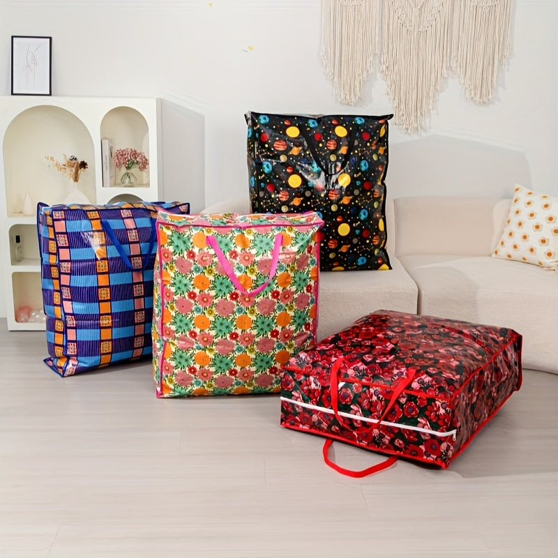Single Zippered Moving Storage Bag in Six Color Options for Clothes, Bedding and Seasonal Supplies, Large-Size Wording for Closet and Under-Bed Organization