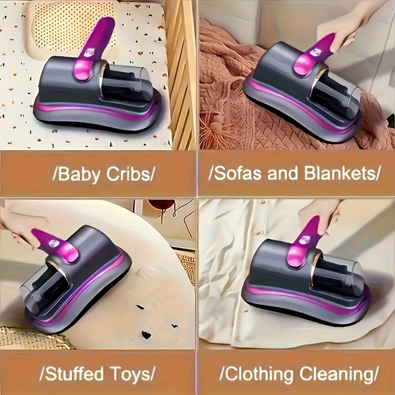 Handheld Bed Vacuum Cleaner 8kPa, Cordless Rechargeable Mattress Cleaner with Washable Filter and Lightweight Design for Sofa Debris and Pet Hair
