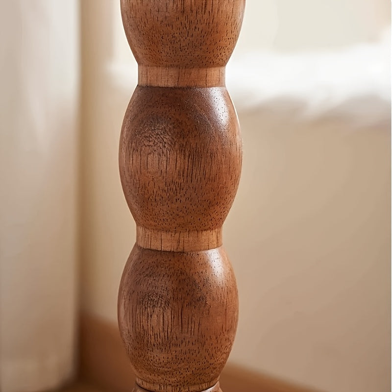 Pedestal Side Table with Heart, Clover, Gourd, Butterfly or Round Style Options, Wood, Walnut or Black Color Choices for Living Room and Bedroom Accents