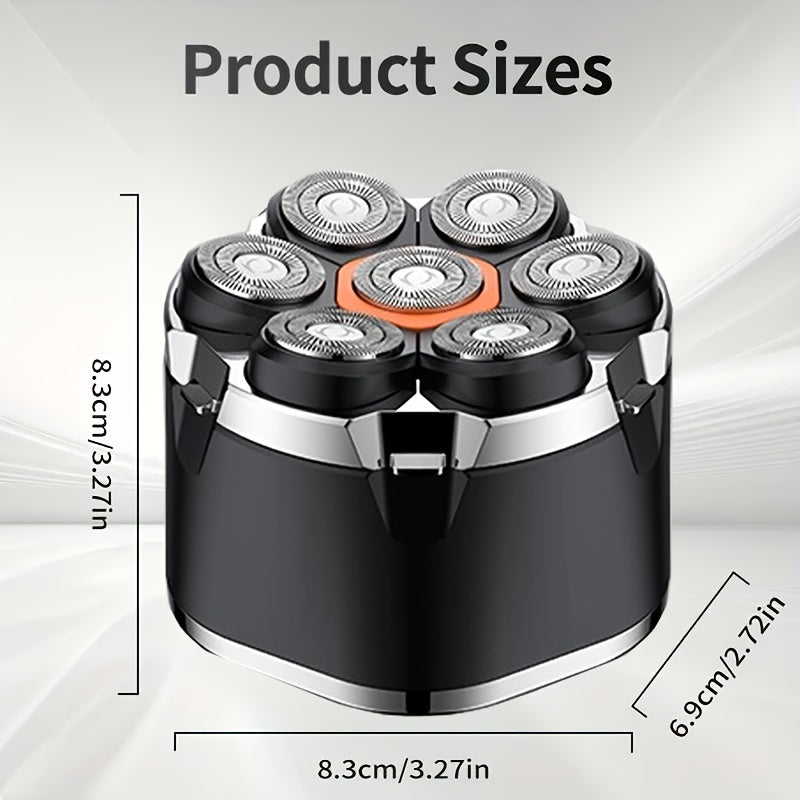 Men's Bald Head Shaver with Listed 7D Rotary Design and Rechargeable Operation, 5-in-1 Grooming Kit, Single-Function, Upgraded 2025 or A+ Options