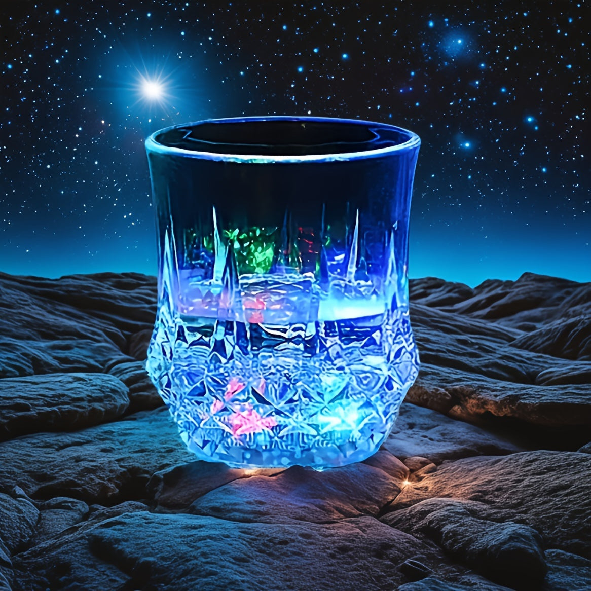 Liquid-Activated LED Party Cups, Multicolor Light-Up Drinkware in 4 or 6-Piece Sets for Home Entertaining, Halloween and Christmas Table Displays