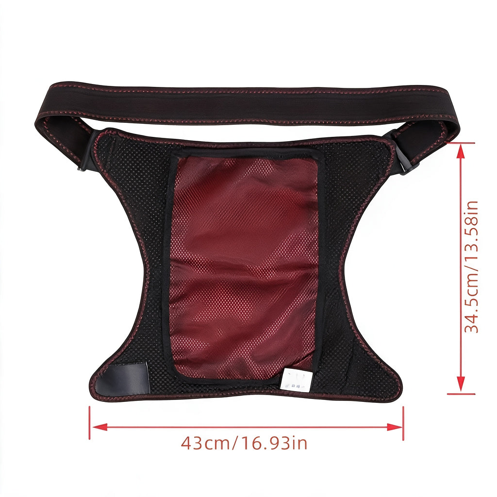 USB Hip Heating Pad in Black with Listed Three Heat and Vibration Settings, Soft-Fabric Personal Wrap with Cable and Manual, Power Bank Not Included