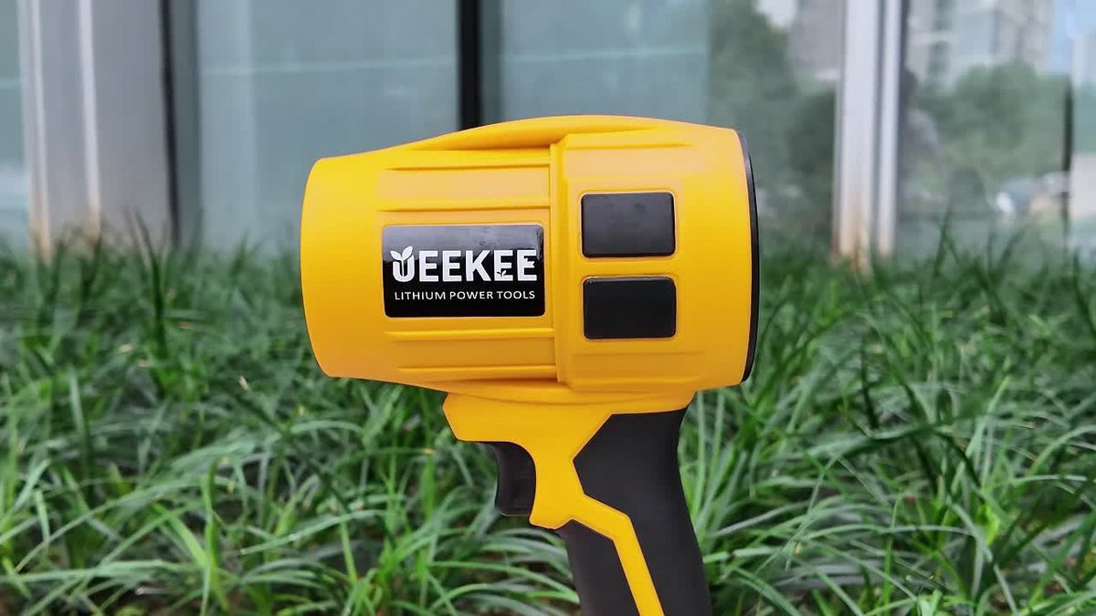 Mini Cordless Air Blower UEEKEE with Listed 30000RPM, Black One-2Ah-Battery Charger Kit or Yellow Two-2Ah-Battery Storage Bag Kit for Leaf and Dust Cleanup