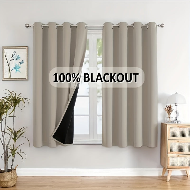 Blackout Curtains with Grommet Top in a Two-Panel Set, Five Color Choices and Seven Size Options for Bedroom, Living Room and Dining Room Window Styling