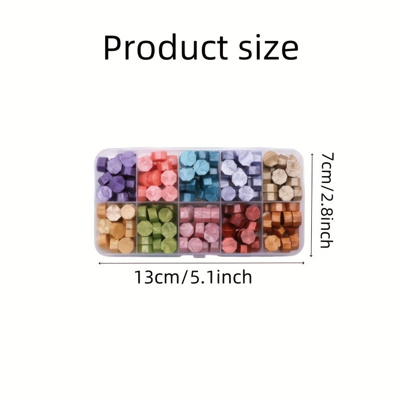 Sealing Wax Beads with Storage Box, 400-Piece Multi-Color Craft Supply Reference for Letters, Envelopes, Wedding Invitations and Decorative Bottle Seals