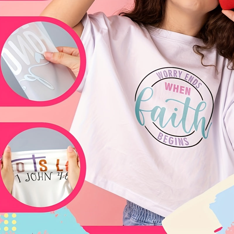 Christian Bible-Themed Iron-On Transfers, 36-Sheet Fabric Decoration Set for Compatible T-Shirts, Jackets, Hoodies, Backpacks and Pillow Cover Craft Projects