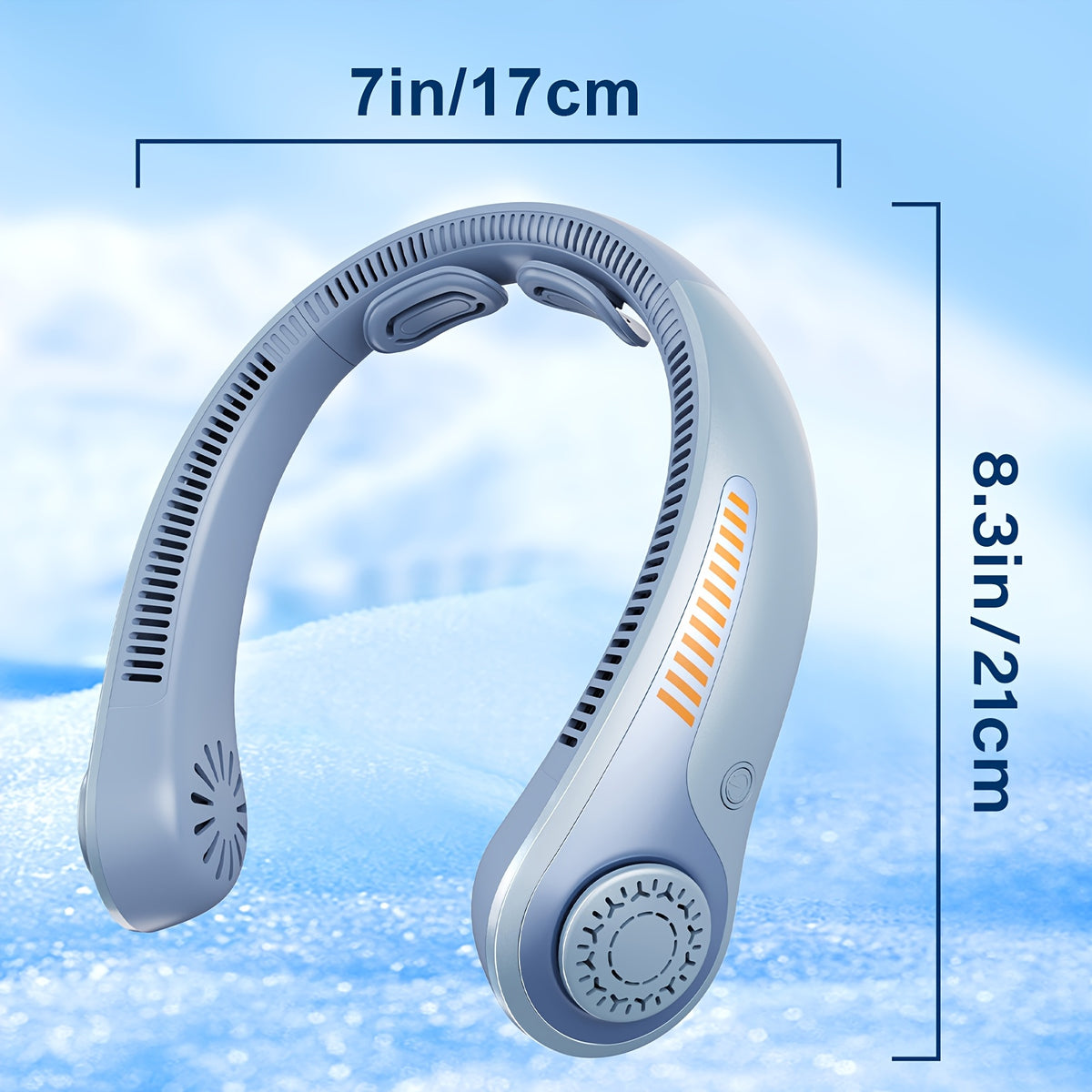 USB-Rechargeable Portable Neck Fan with Listed Five-Speed Airflow, Gray and AM05 Two-Piece Set Options Plus DS06 Combination for Office, Travel and Leisure