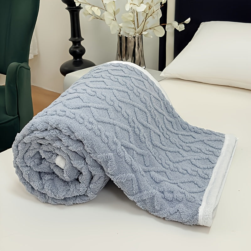 Soft Throw Blanket with Sanded Finish, Light Blue, Deep Gray or Beige and Four Size Options for Sofa Lounging, Office Naps and Student Dorm Room Layers