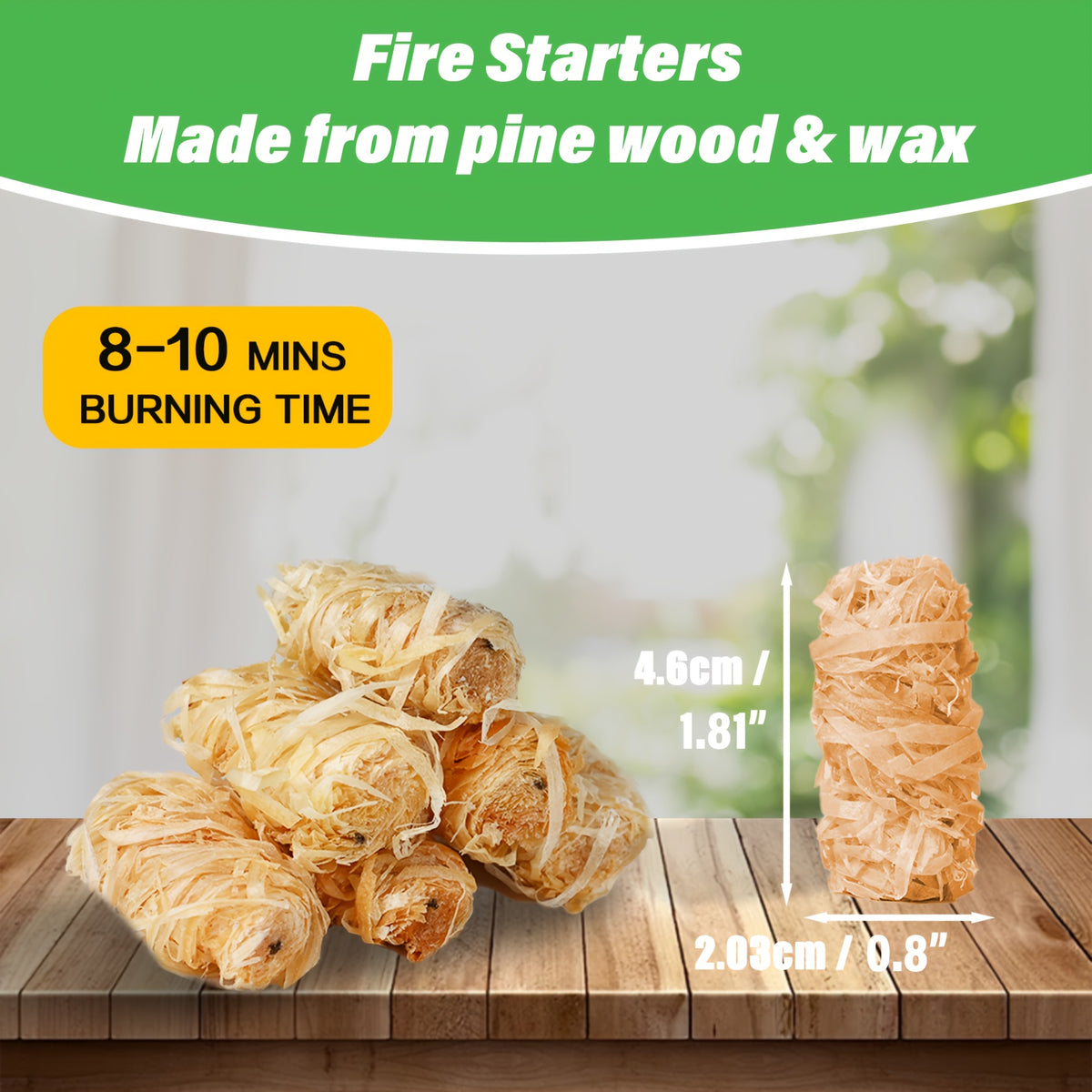 Campfire Fire Starters for Charcoal Grills, Fire Pits and Wood Stoves, Natural Firelighter Packs with 24, 60 Get 72 or 144-Piece Selection Options
