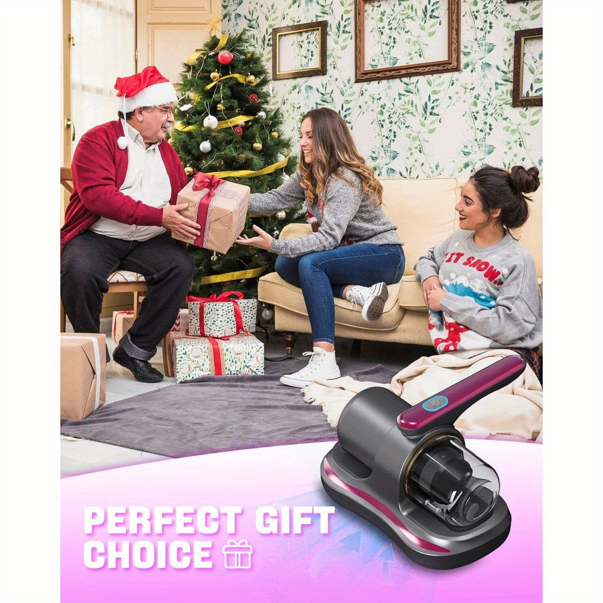Mattress Vacuum Cleaner in Purple, Cordless Handheld Bed and Sofa Cleaner for Pet Hair, Compatible Upholstery and Carpet Surface Cleaning
