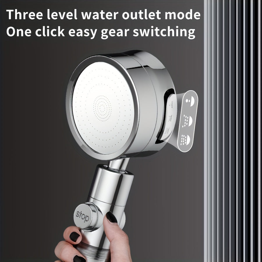 Adjustable Shower Head with Three Spray Settings and Angle Adjustment, H37 Bathroom Showerhead in Four Colors, One Piece Without Hose or Holder