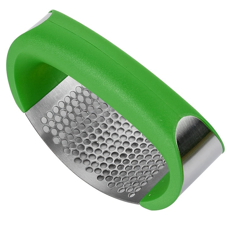 Arc-Shaped Garlic Press with Listed Stainless Steel Ring Design, Manual Garlic Masher for Homemade Sauces, Marinades and Everyday Kitchen Meal Preparation
