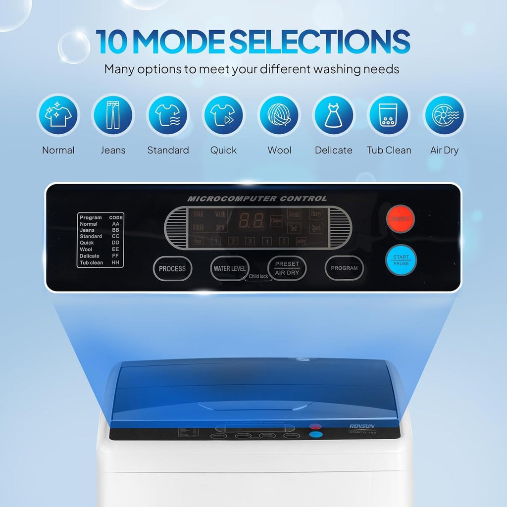 Washer and Dryer Combo, Compact Wash & Dry Laundry Set, Stainless Steel Tub, Smart Control, Low Noise, Wall-Mountable, for Apartment, Dorm, RV & Small Space