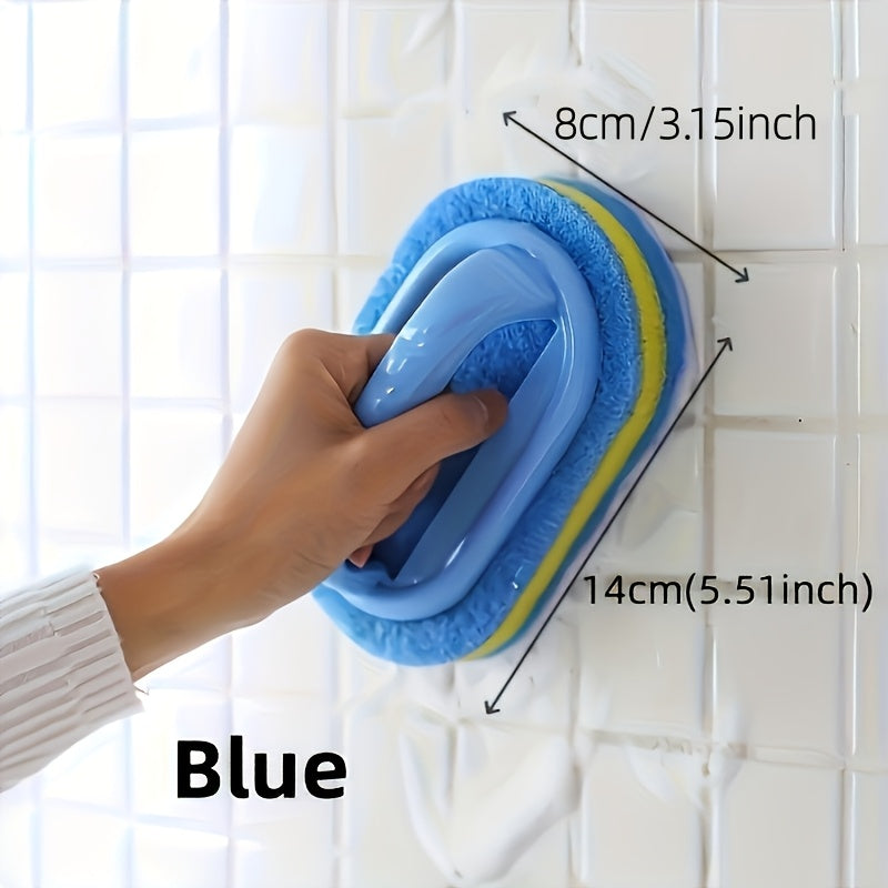 Blue Household Cleaning Sponge for Compatible Kitchen and Bathroom Surfaces, Multipurpose Cleaning Tool with Listed Glass, Ceramic and Wall Cleanup Uses
