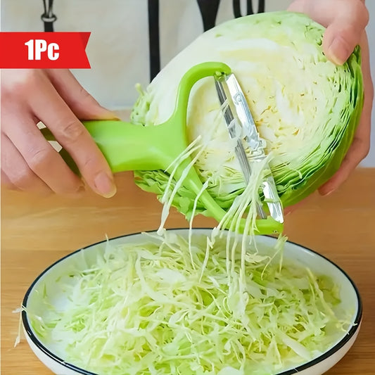 Manual Cabbage and Lettuce Prep Tool in Green with Wide-Mouth Design Reference, Kitchen Vegetable Grater for Everyday Salad and Home Meal Preparation