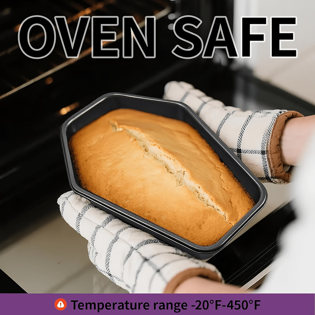 10-inch Coffin Cake Mold with Skull Design, Heavy-duty Carbon Steel Non-stick, Rectangular Baking Mold, Suitable for Halloween Cakes, Cupcakes, And Gothic Desserts. Includes Skull Cake Mold, Halloween Baking Gadgets, And Creative Cake Molds.