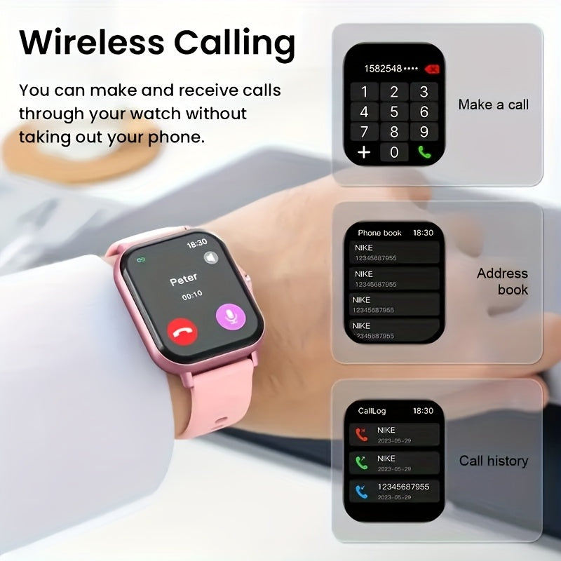 TFT Touchscreen Calling Smartwatch with Listed 1.83-Inch Display, 180mAh Battery, TPU and Steel Straps, Camera and Music Functions in Four Color Options