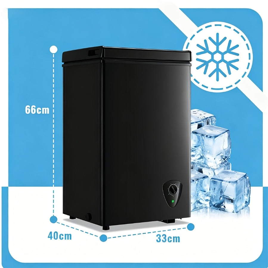 Freestanding Chest Freezer by WANAI in Black, 3.5 or 6.5 Cu Ft Options with Top-Opening Door, Adjustable Thermostat and Removable Basket for Home Kitchen Storage